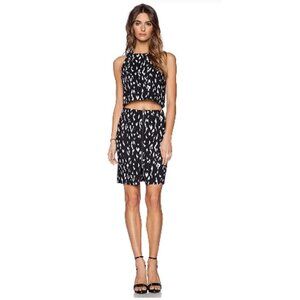 RACHEL ZOE |  Crop Top & Pencil Skirt Matching Set Black & White 4